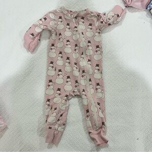 Pink Chicken Pink Snowman Kids One Piece